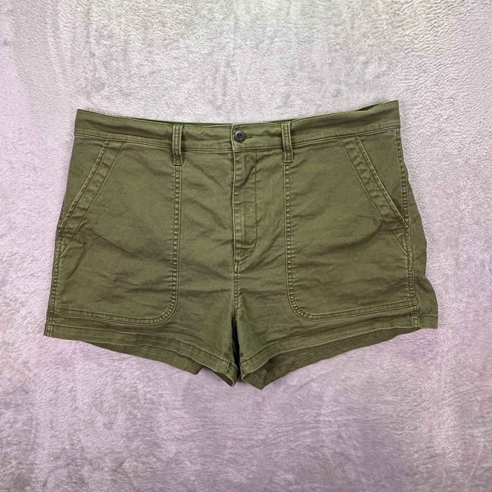 Madewell Women Shorts‎ Sz 33 Olive Green High Rise Utility Camp MC911